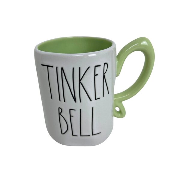 Disney Tinker Bell Mug Rae Dunn Artisan Collection Green Wing Handle - Picture 1 of 6